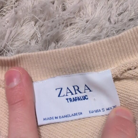 Zara Beige Ruffle Peplum Sweater - Picture 5 of 5